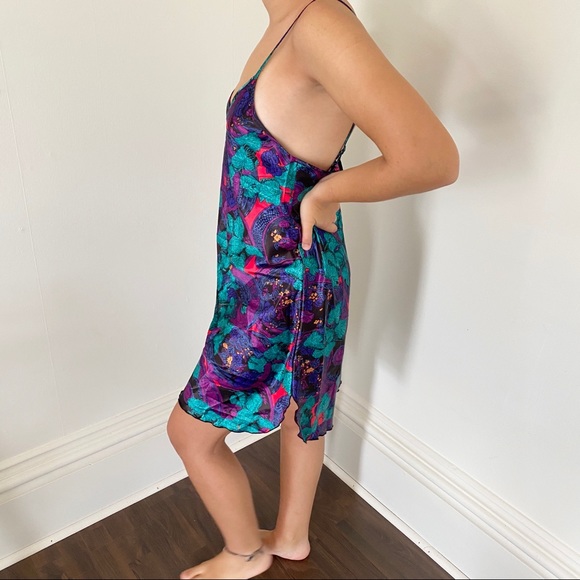 Vintage Floral Slip dress 80s 90s - Picture 5 of 6